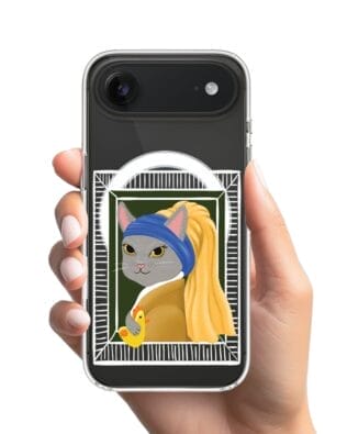 Etui do iPhone Air z MagSafe przeźroczyste, silikonowe Flexi, kotek z kurczakiem