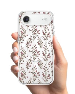 Etui do iPhone Air z MagSafe przeźroczyste, silikonowe Flexi, Mini Patterns, Różyczki