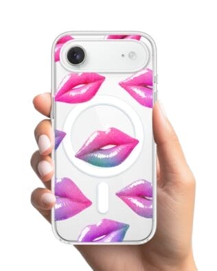 Etui do iPhone Air z MagSafe przeźroczyste, silikonowe Flexi, hologramowe usta