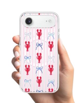 Etui do iPhone Air z MagSafe przeźroczyste, silikonowe Flexi, krab i kokardki