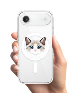 Etui do iPhone Air z MagSafe przeźroczyste, silikonowe Flexi, kot birmański