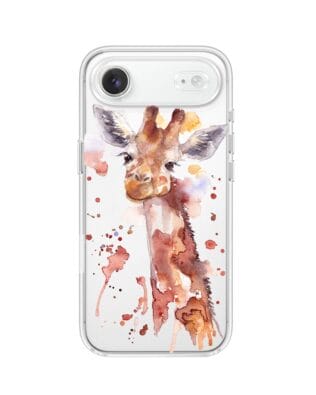 Etui do iPhone Air przeźroczyste, silikonowe Flexi, Akwarelowe Zoo, Żyrafa