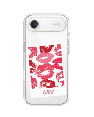 Etui do iPhone Air przeźroczyste, silikonowe Flexi, pocałunki, Polaroid