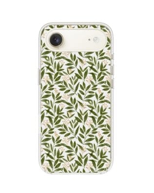 Etui do iPhone Air z MagSafe przeźroczyste, silikonowe Flexi, Summer Patterns, zielone gałązki