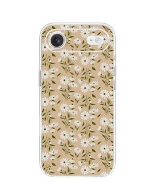 Etui do iPhone Air przeźroczyste, silikonowe Flexi, Summer Patterns, delikatne kwiatki na cielistym tle