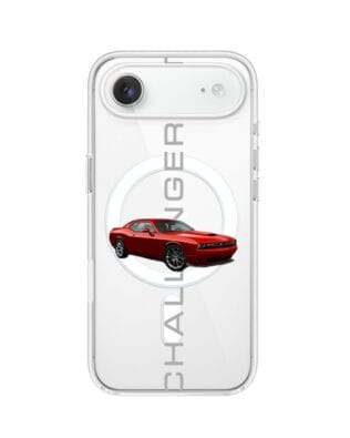 Etui do iPhone Air z MagSafe przeźroczyste, silikonowe Flexi, Szybkie Auta, czerwony Challenger GT