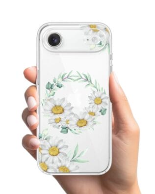 Etui do iPhone Air przeźroczyste, silikonowe Flexi, wianek stokrotek