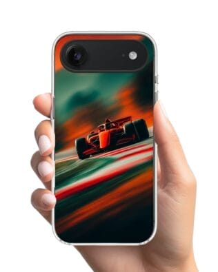 Etui do iPhone Air z MagSafe przeźroczyste, silikonowe Flexi, Szybkie Auta, Wyścig F1