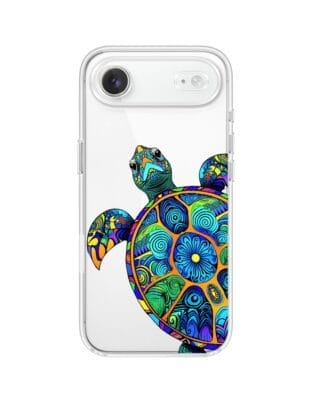 Etui do iPhone Air przeźroczyste, silikonowe Flexi, Dzika Mandala, Żółw
