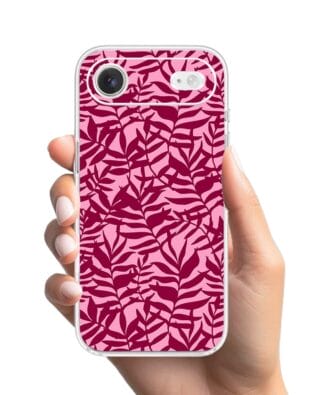 Etui do iPhone Air przeźroczyste, silikonowe Flexi, Summer Patterns, bordowe liście