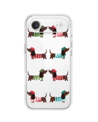 Etui do iPhone Air przeźroczyste, silikonowe Flexi, jamnik w Paryżu
