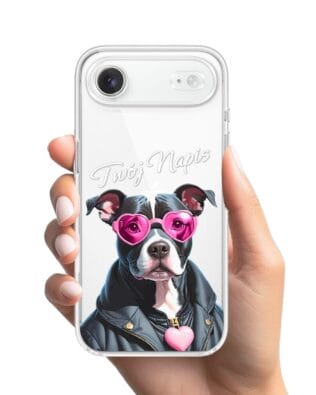 Etui do iPhone Air przeźroczyste, silikonowe Flexi, Puppy Love, pies rasy Amstaff