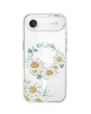 Etui do iPhone Air z MagSafe przeźroczyste, silikonowe Flexi, wianek stokrotek