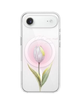 Etui do iPhone Air z MagSafe przeźroczyste, silikonowe Flexi, tulipan