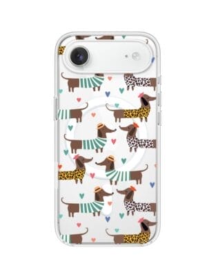 Etui do iPhone Air z MagSafe przeźroczyste, silikonowe Flexi, Summer Patterns, zakochane jamniki