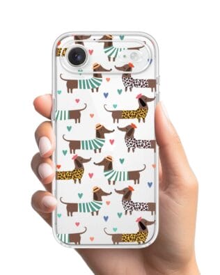 Etui do iPhone Air przeźroczyste, silikonowe Flexi, Summer Patterns, zakochane jamniki