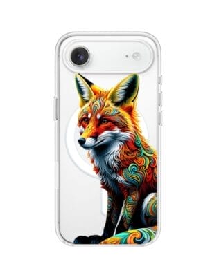 Etui do iPhone Air z MagSafe przeźroczyste, silikonowe Flexi, Dzika Mandala, Lis