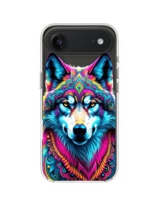 Etui do iPhone Air z MagSafe przeźroczyste, silikonowe Flexi, Dzika Mandala, Wilk
