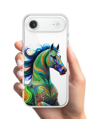 Etui do iPhone Air przeźroczyste, silikonowe Flexi, Dzika Mandala, Koń