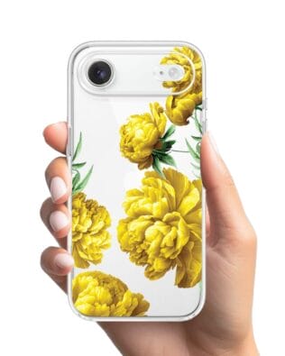 Etui do iPhone Air przeźroczyste, silikonowe Flexi, żółte piwonie