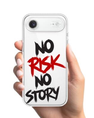 Etui do iPhone Air przeźroczyste, silikonowe Flexi, Positive Vibes, No Risk No Story