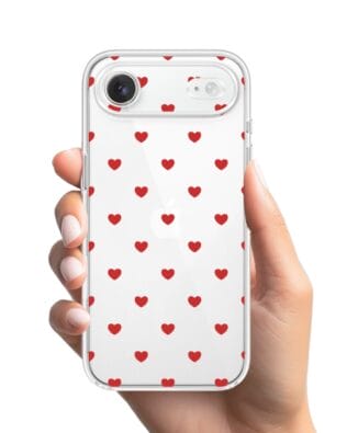 Etui do iPhone Air przeźroczyste, silikonowe Flexi, Mini Patterns, Serduszka