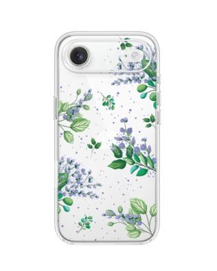 Etui do iPhone Air przeźroczyste, silikonowe Flexi, fioletowe kwiatki