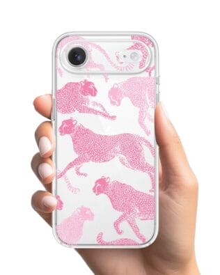 Etui do iPhone Air przeźroczyste, silikonowe Flexi, Mystic, Różowe pumy