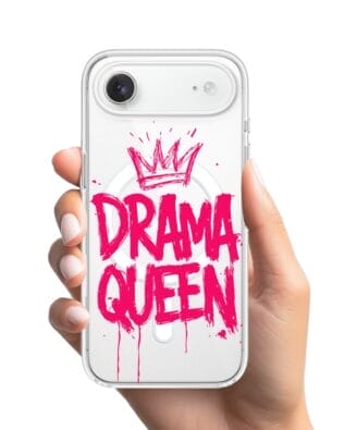 Etui do iPhone Air z MagSafe przeźroczyste, silikonowe Flexi, Positive Vibes, Drama Queen