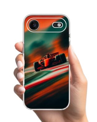 Etui do iPhone Air przeźroczyste, silikonowe Flexi, Szybkie Auta, Wyścig F1