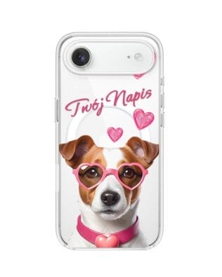 Etui do iPhone Air z MagSafe przeźroczyste, silikonowe Flexi, Puppy Love, pies rasy Jack Russell Terrier