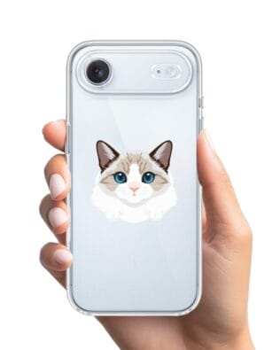 Etui do iPhone Air przeźroczyste, silikonowe Flexi, kot birmański