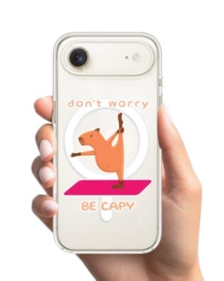 Etui do iPhone Air z MagSafe przeźroczyste, silikonowe Flexi, kapibara