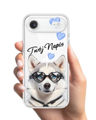 Etui do iPhone Air przeźroczyste, silikonowe Flexi, Puppy Love, pies rasy Husky