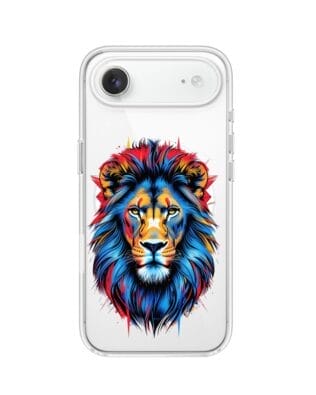 Etui do iPhone Air z MagSafe przeźroczyste, silikonowe Flexi, Dzika Mandala, Lew