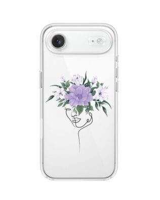 Etui do iPhone Air przeźroczyste, silikonowe Flexi, kobieta z Kwiatami