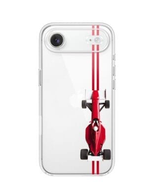 Etui do iPhone Air przeźroczyste, silikonowe Flexi, Szybkie Auta, czerwone F1