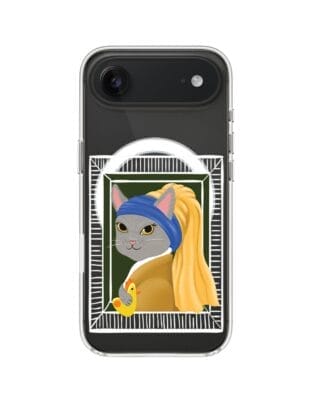 Etui do iPhone Air z MagSafe przeźroczyste, silikonowe Flexi, kotek z kurczakiem