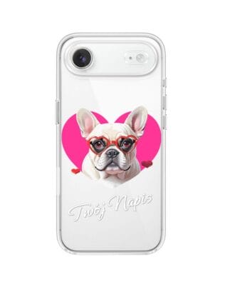 Etui do iPhone Air przeźroczyste, silikonowe Flexi, Puppy Love, pies rasy Buldog Francuski