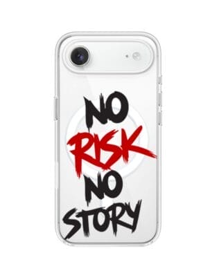 Etui do iPhone Air z MagSafe przeźroczyste, silikonowe Flexi, Positive Vibes, No Risk No Story