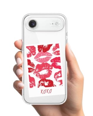 Etui do iPhone Air przeźroczyste, silikonowe Flexi, pocałunki, Polaroid