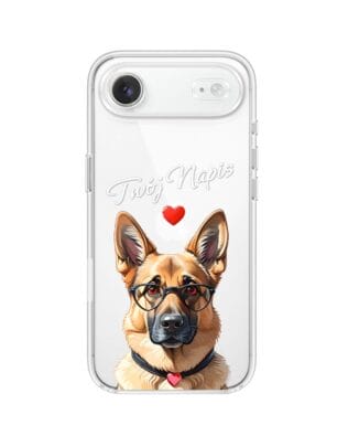Etui do iPhone Air przeźroczyste, silikonowe Flexi, Puppy Love, pies rasy Owczarek Niemiecki