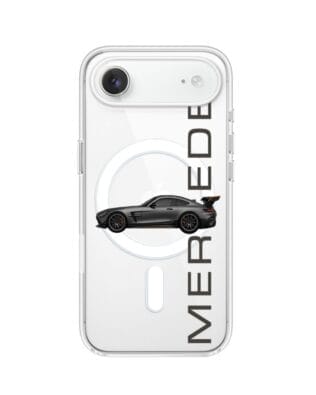 Etui do iPhone Air z MagSafe przeźroczyste, silikonowe Flexi, Szybkie Auta, Stalowe AMG-GT