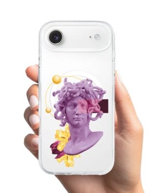 Etui do iPhone Air z MagSafe przeźroczyste, silikonowe Flexi, antyczna figura, meduza