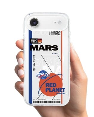 Etui do iPhone Air z MagSafe przeźroczyste, silikonowe Flexi, bilet na Mars
