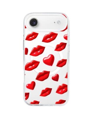 Etui do iPhone Air z MagSafe przeźroczyste, silikonowe Flexi, czerwone usta