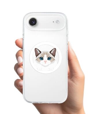 Etui do iPhone Air z MagSafe przeźroczyste, silikonowe Flexi, kot birmański