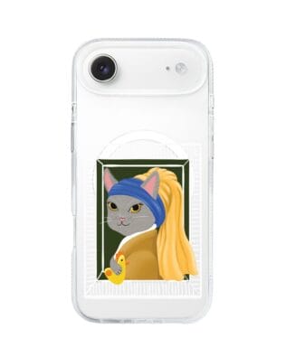 Etui do iPhone Air z MagSafe przeźroczyste, silikonowe Flexi, kotek z kurczakiem
