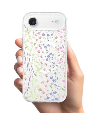Etui do iPhone Air z MagSafe przeźroczyste, silikonowe Flexi, kwiaty polne