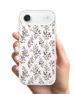 Etui do iPhone Air z MagSafe przeźroczyste, silikonowe Flexi, Mini Patterns, Różyczki